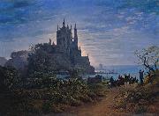 Gothic Church on a Rock by the Sea Karl friedrich schinkel